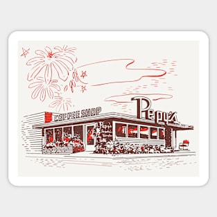 Pepy's Coffee Shop --- Mid Century Aesthetic Sticker